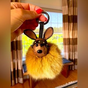 Key Ring/ Bag Charm Fluffy Bunny Brand New